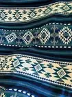 Ecuador Alpaca Wool Blanket Blue Handmade Soft Warm Throw Southwest Tribal Style