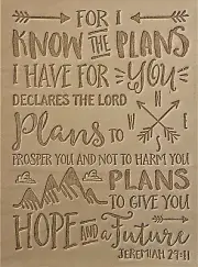 ACRYLIC Leather Embossing Stamp BIBLE VERSE JEREMIAH 29:11 For Veg Tanned Leathe