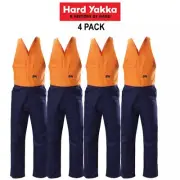 Hard Yakka 4 Pack Hi-Vis Drill Action Back Work Overall Phone Utility Y01526
