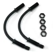 Black Braided Steel Door Loom PAIR 12v wiring power window 1/2 inch (for: Subaru)