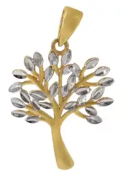 10K Yellow & White Gold TREE OF LIFE Pendant - 10KT