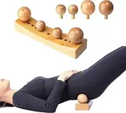 Mikako Psoas Release Tool, Occipital Release Tool, Hip Hook, Personal Body Massage for Release Back Bain, Trigger Point Wood Therapy Massager Tools Come with 4 Different Balls