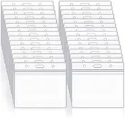 CAASFOOY 50 Pcs Clear Plastic Horizontal Name Badge ID Card Holders, Clear ID Name Tag Badge Holder