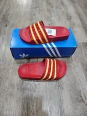 Adidas Men's Adilette Slides - Team Power Red - Size 4 - Brand New