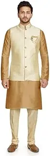 [BE ACTIVE] Mens Silk Blend Kurta Churidar Ethnic Bundi Jacket Pyjamas