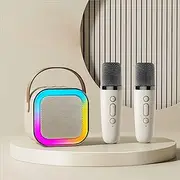 Portable Karaoke Machine for Kids Adults, Karaoke Microphone Toy, Kids Karaoke Machine with 2 Wireless Microphone, Mini Bluetooth Speaker, Bluetooth Singing Microphone, Kids Toys Gifts