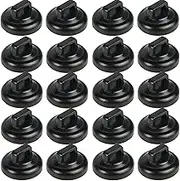 CANAANIN Magnetic Cable Zip Tie Mounts Clips Multipurpose Zip Ties Mount Base Holder Black Wire Cable Holder Mount Wire Clips Management for Home Office Marine Electrical Wiring (Black, 20 Piece)