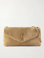 [SAINT LAURENT] SAINT LAURENT - Calypso Large Padded Suede Shoulder Bag - Beige - One size One size Neutrals