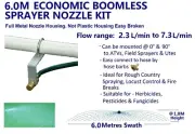 6M ECONOMIC SWATH BOOMLESS FLAT SPRAYER NOZZLE KIT 2.3L WEED SPOT SPRAY TANK