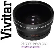 Wide Angle Vivitar HD4 Optics With Macro Lens For Canon Powershot SX30 IS