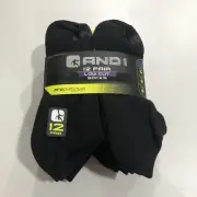And1 Men's Black Low Cut Socks 12-Pairs Size 6-12.5