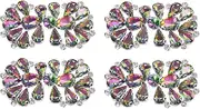 uxcell 4Pcs Rhinestone Crystal Applique, Rhinestone Iron on Patch, Bow Hot Fix Crystal Sewing Applique for Bridal Sash Wedding Dress Shoes Bags, Multicolor