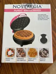 NOSTALGIA MyMini 5'' Waffle Maker Pink Leopard BRAND NEW ❤ VALENTINE'S DAY