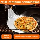 Stainless Steel Pizza Peel Shovel Metal Round Pizza Paddle with Wood ➻