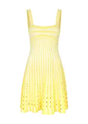 Jonathan Simkhai Franklin Open-knit Mini Dress - Yellow - XS (UK6 / XS) XS (UK6 / XS)