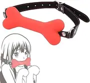 WDOPEN Silicone Bone Gag, Silicone Leather Dog Bones Gag Mouth Pet Bone Bite Ball Gag BDSM Fetish Slave Restraints Sex Toys