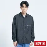 EDWIN 黑牛仔長襯衫式外套-男-黑色