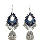 2 Pair Bohemian Tassel Earring Hallow Bell Drop Earrings Retro Sliver Earrings for Women