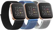 3 Pack Nylon Bands Compatible with Fitbit Versa 2 / Fitbit Versa/Versa Lite/V...