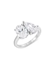 Bloomingdale's Fine Collection Certified Diamond Lab Grown Pear & Oval Toi Et Moi Engagement Ring in 18K White Gold, 4.0 tcw