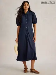 White Stuff Blue Rua Broderie Shirt Dress (H12048) | $159