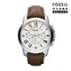 【FOSSIL】Grant 帥氣風尚皮革計時男錶 棕色真皮皮革錶帶 44MM FS4735IE