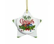 Christmas Ceramic Ornaments (1pc, 3pcs, 5pcs, 10pcs) - Star, 5 pcs