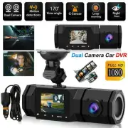 1080P Car DVR HD Dual Lens Dash Cam Front Inside Video Recorder Camera G-Sensor