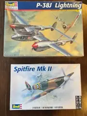 Revell Monogram P-38J Lightning Sealed And Spitfire Mk II
