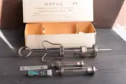 SET of 3 Vintage GLASS JANET SYRINGE Soviet Medical KIT USSR 10 20 100ml