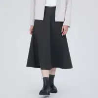 在飛比找博客來優惠-【MUJI 無印良品】女棉混彈性起毛寬襬裙 XL 深棕