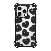iPhone 16 Pro Bounce Case MagSafe Compatible Black Hearts