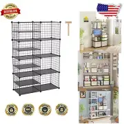Modular Interlocking Wire Cube Organizer with 8 Cubes - Stylish Storage Solution