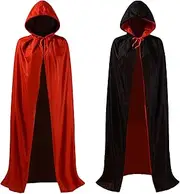 Ourlove Fashion Black and Red Reversible Halloween Christmas Cloak Masquerade Party Cape Costume