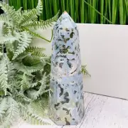 Ocean Sea Jasper Tower Healing Crystal Generator 554g 164mm