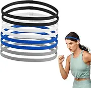 [Paicreate] 8 PCS Sports Headband, Hairbands, Sports Headband, Elastic Sports Hairbands Non Slip, Silicone Grip Sport Hair Band for Football, Running, Yoga, Workout(4 Colors）
