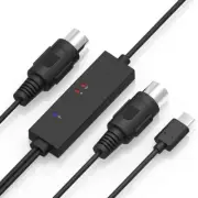 USB-C Type-C to MIDI In/Out 5 Pin Interface Converter Cable 2 M For Windows Mac