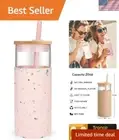 20oz BPA-Free Glass Tumbler with Bamboo Lid & Silicone Sleeve - Terrazzo Blush