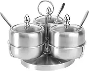 Hoement European Style Spice Jar Set Kitchen Arch Spice Rack 3 Compartment Condiment