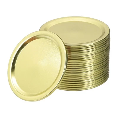 24pcs Mason Jar Lids 2.76" Tinplate Split-Type Canning Jar Lids, Gold