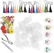 Transparent Bookmarks for Dried Flowers | Handmade Transparent Dried Flower Bookmarks,Floral Crafts Beautiful Page Maker for Creative Projects Parties School