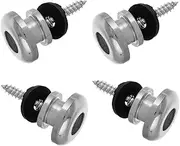 Kisangel Guitar Strap Locking Pins Set Acoustic and Electric Guitar Instrument Accessories Silver