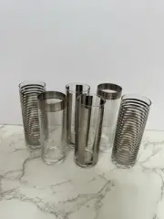 MCM Banana Republic Made In Poland Silver Rimmed Shot Glasses - 6