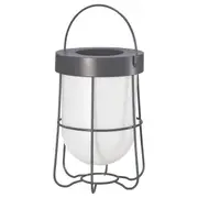 SOLVINDEN table lamp, solar-powered/grey, 18 cm