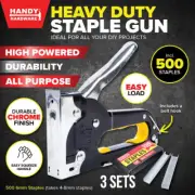Staple Gun Stapler FREE Staples Fastener Tool Kit Tacker Heavy Duty NEW