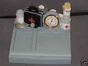 Polystone Doctor Memo Pad Clock Stethoscope Paper Clips
