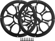 X AUTOHAUX Universal 8" Car Speaker Grills Cover Round 8 Inch Audio Speaker Subwoofer Guard Protective Case with Mounting Screws ABS Black - Pack of 2