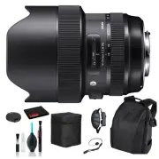 Sigma 14-24mm f/2.8 DG HSM Art Lens for Nikon F with Essential Bundle: Backpack