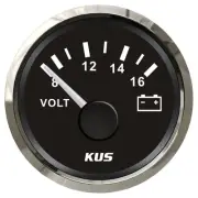 Voltmeter Gauge NMEA 2000 Volt Gauge 52mm Black Face Chrome Bezel KUS 8-16 volt