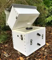Stingless Native Bee Hive OATH BeeHive Perspex Honey Jar Hinged Roof Side Entry